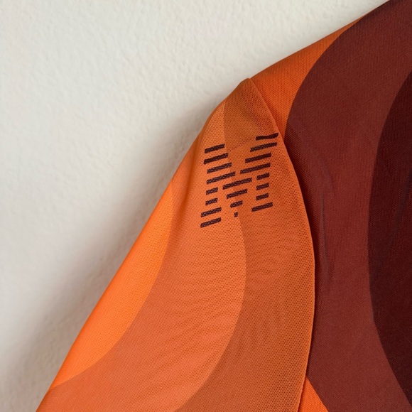 Ganni Orange Printed Mesh Wrap Top - Picture 7 of 13